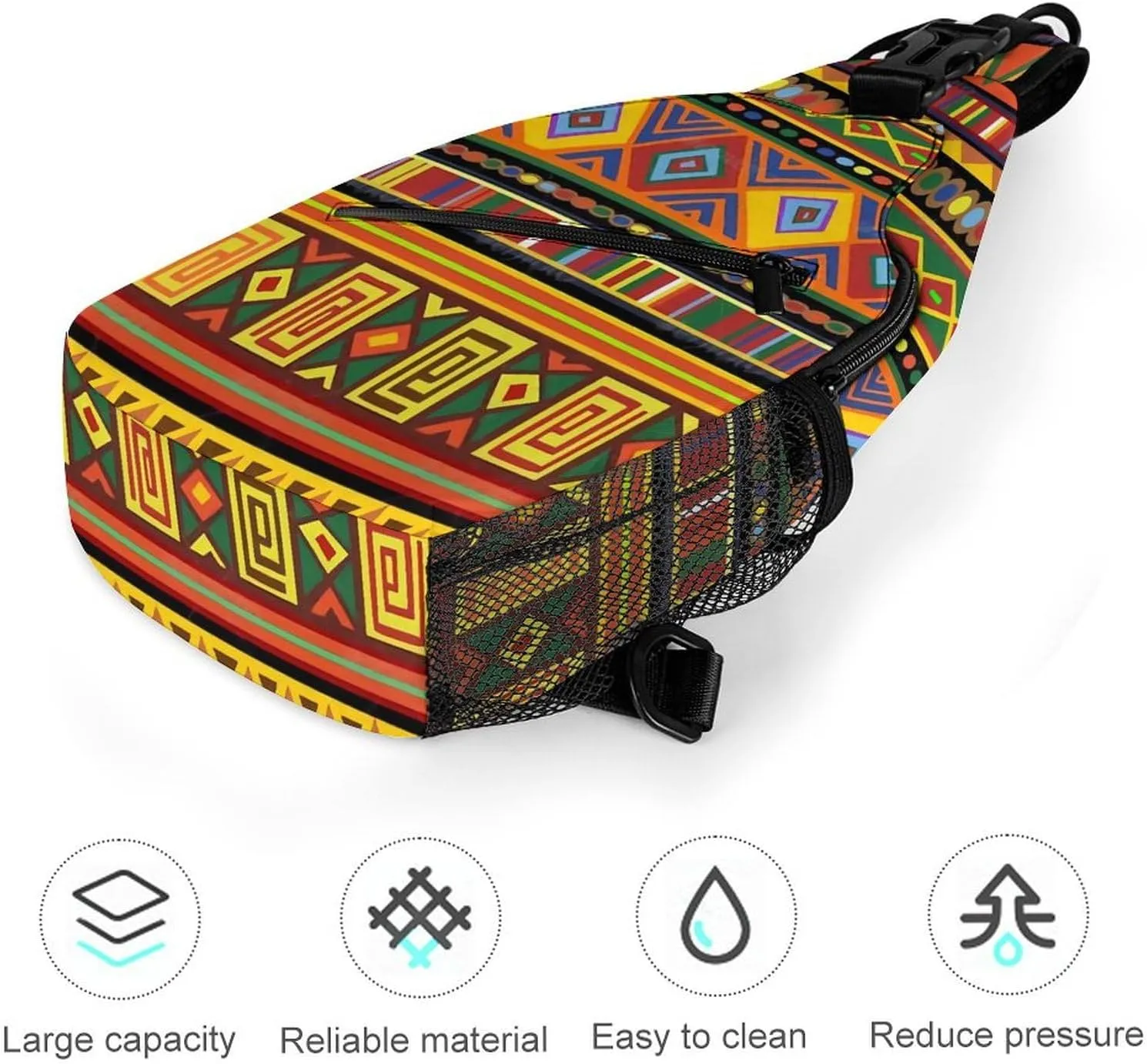 Africa Art A Spacious And Large Capacity Portable Adjustable Chest Bag