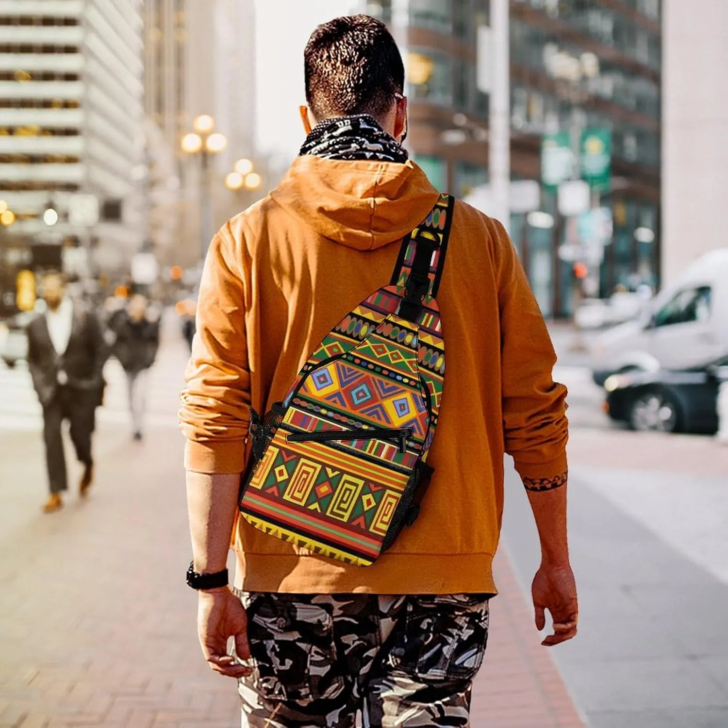 Africa Art A Spacious And Large Capacity Portable Adjustable Chest Bag