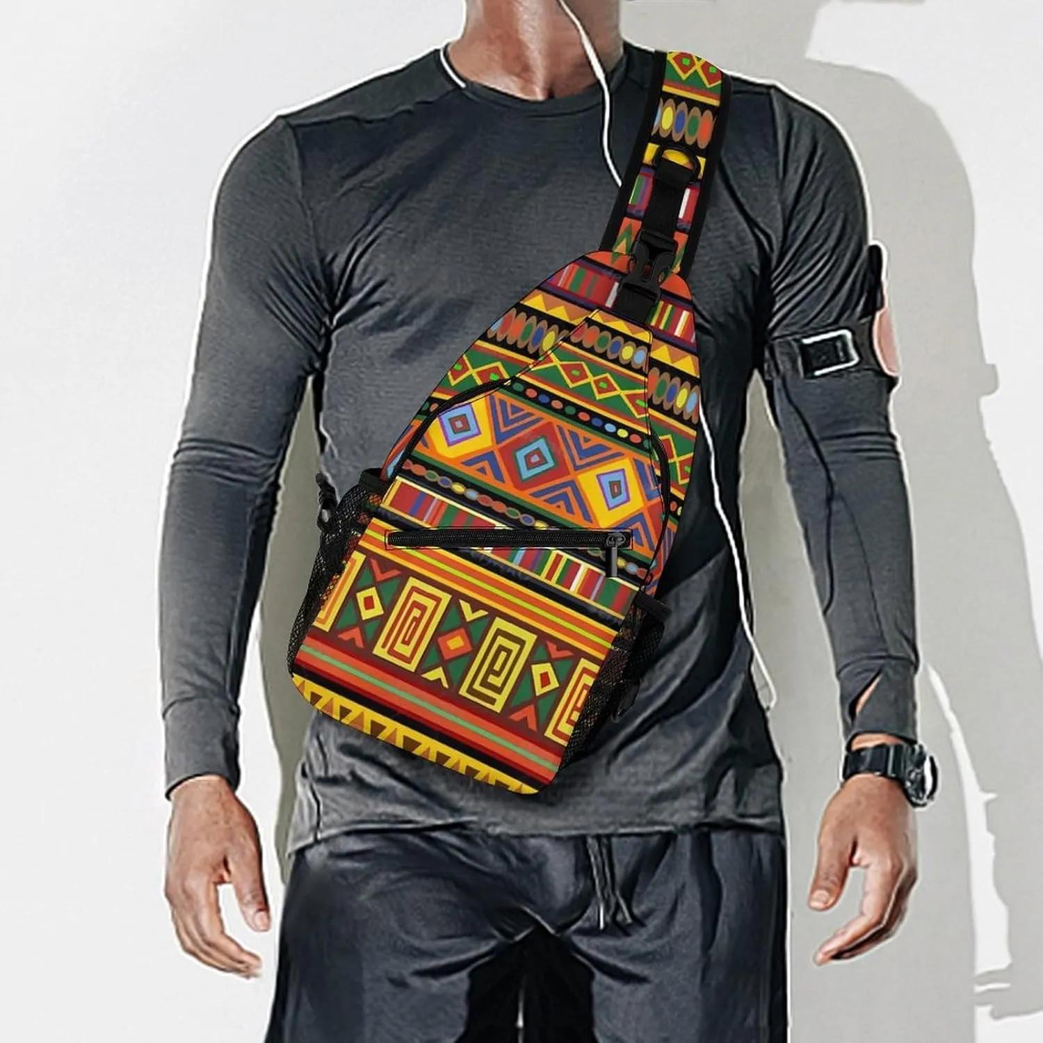 Africa Art A Spacious And Large Capacity Portable Adjustable Chest Bag