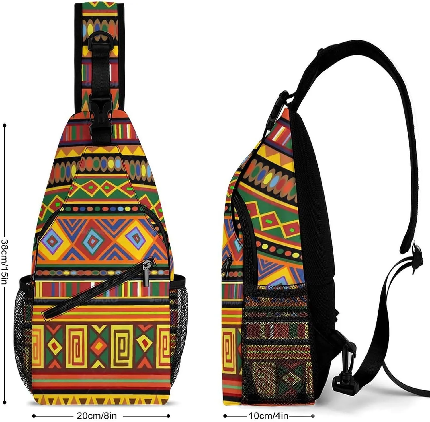 Africa Art A Spacious And Large Capacity Portable Adjustable Chest Bag