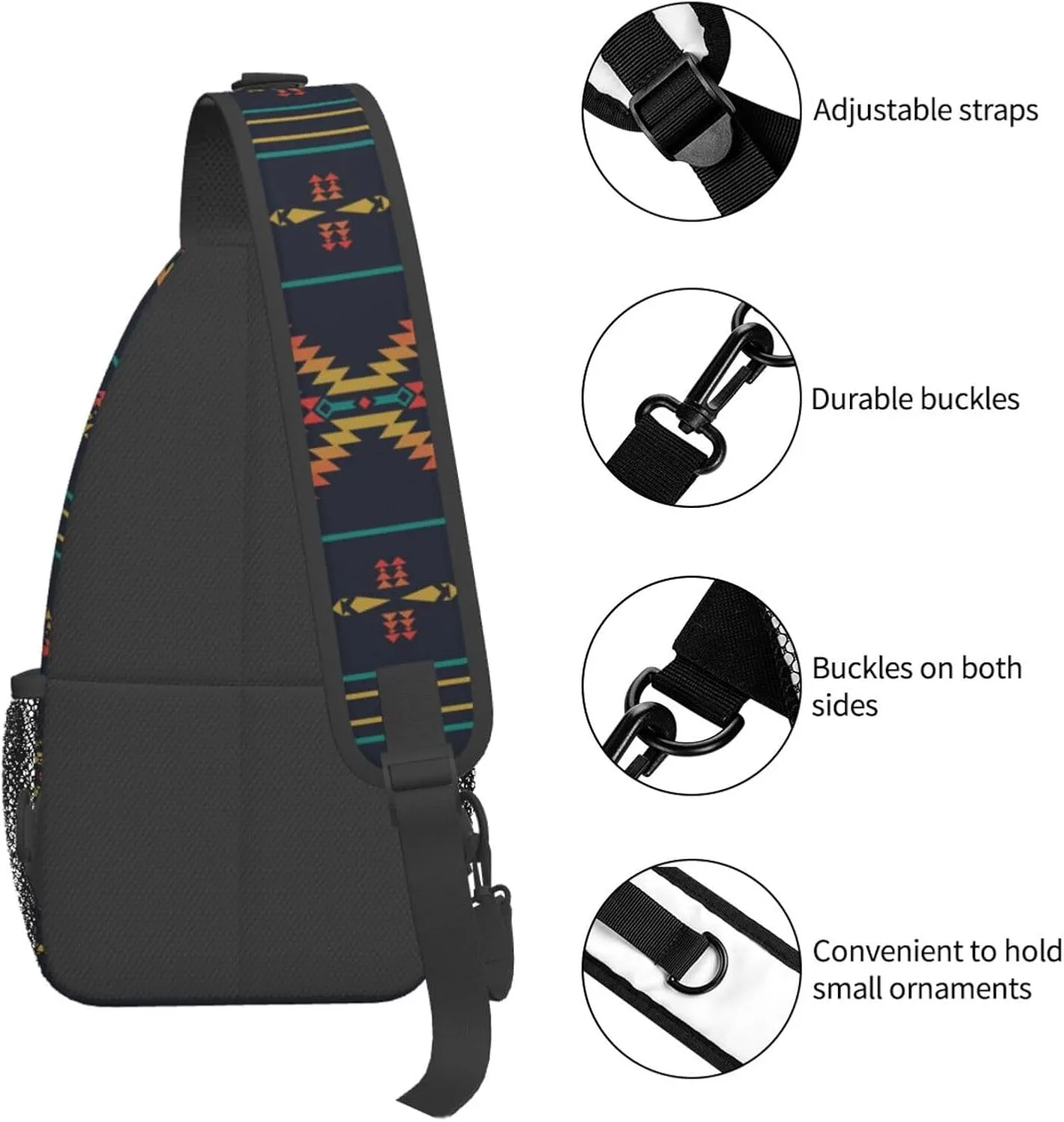 African Art Shoulder Bag African Sling Backpack Daypack Casual Backpack African Ethnic Hiking Bag Backpack Bag