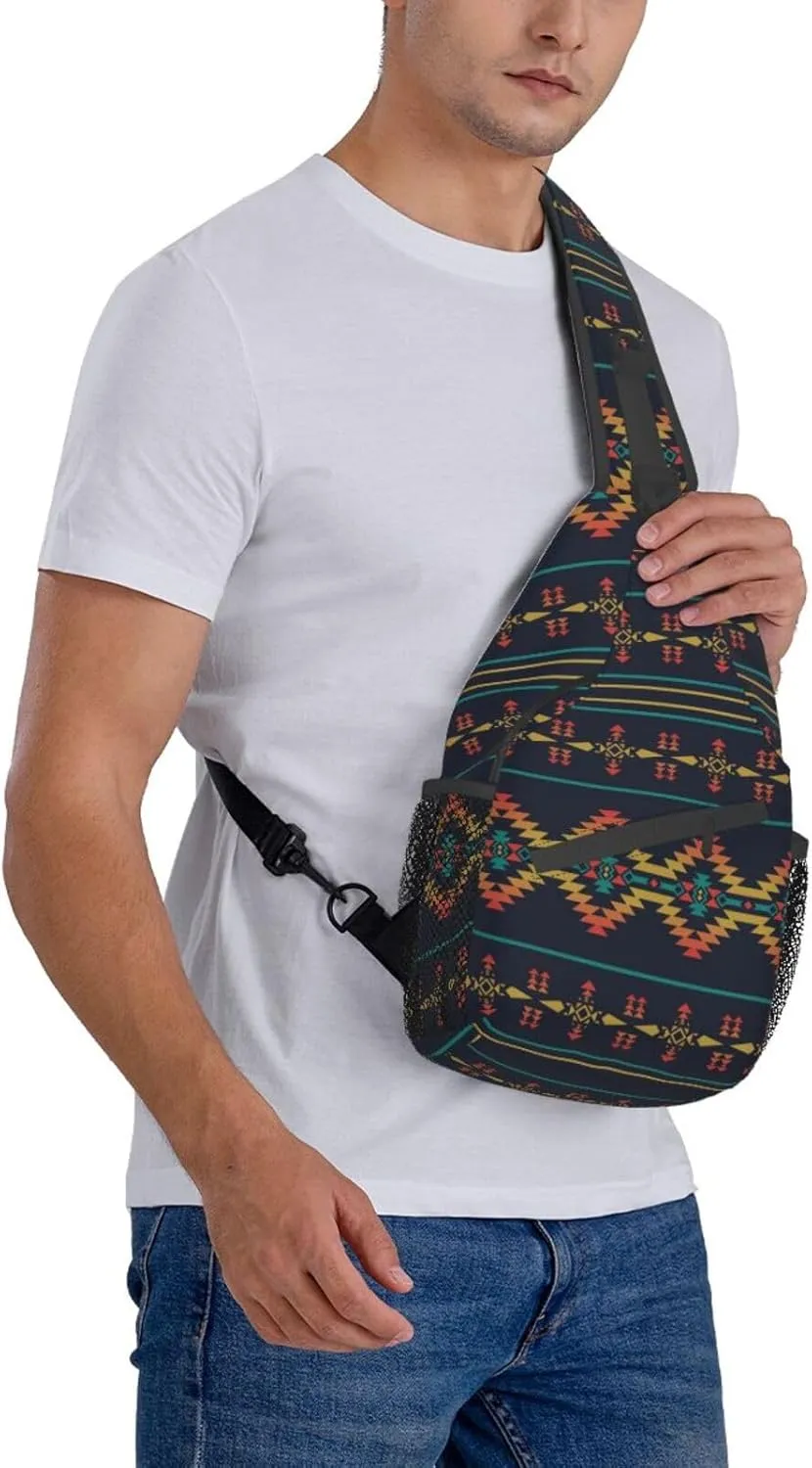 African Art Shoulder Bag African Sling Backpack Daypack Casual Backpack African Ethnic Hiking Bag Backpack Bag