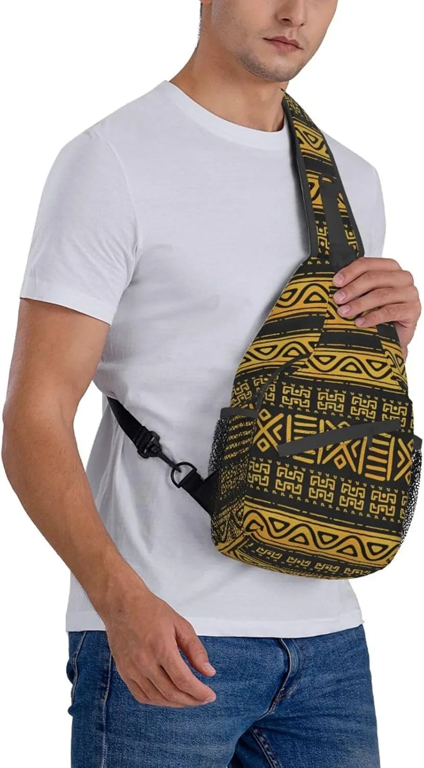 African Crossbody Bag African Art Shoulder Bag Backpack Africa Sling Bag Chest Casual Daypack for Outdoor