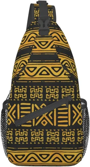 African Crossbody Bag African Art Shoulder Bag Backpack Africa Sling Bag Chest Casual Daypack for Outdoor
