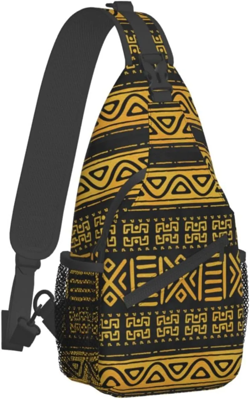 African Crossbody Bag African Art Shoulder Bag Backpack Africa Sling Bag Chest Casual Daypack for Outdoor