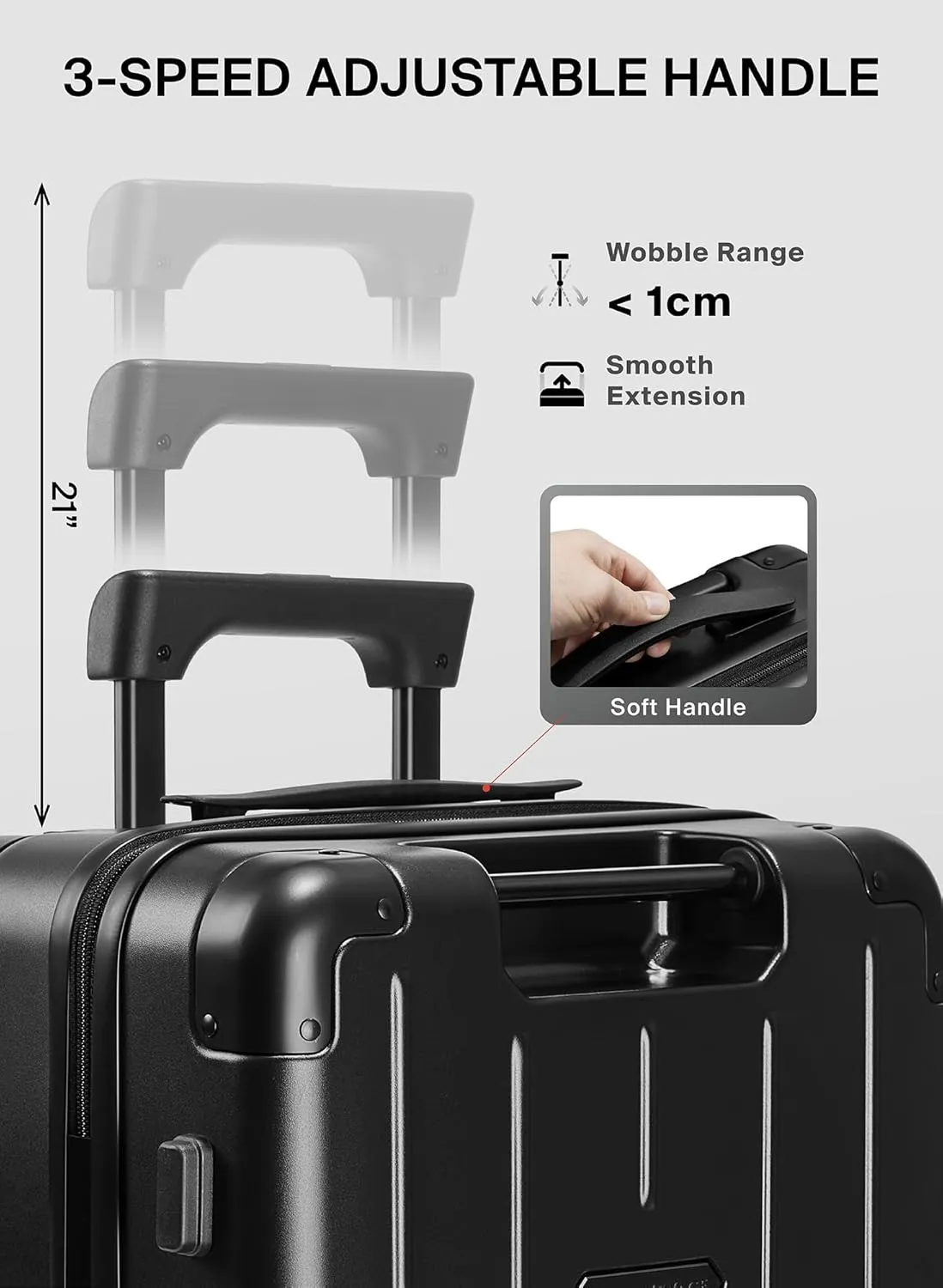Air Vacuum Seal Suitcase Carry-On 20-Inch Travel Luggage USB Port 20" AirCabin Air Compression Pump - Hinomoto Wheels (AirCabin, Matte Black, 40L Capacity (No Vacuum Bag))