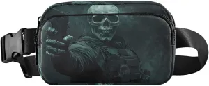 AIXIWAWA Dark Skull Soldier Fanny Pack Crossbody Bags Waist Pack Compact Adjustable Strap for Hiking Running