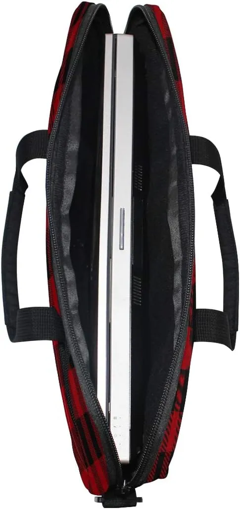 ALAZA Red Black Buffalo Plaid Checkered 15 inch Laptop Case Shoulder Bag Crossbody Briefcase Messenger Sleeve for Women Men Girls Boys with Shoulder Strap Handle, for Her Him