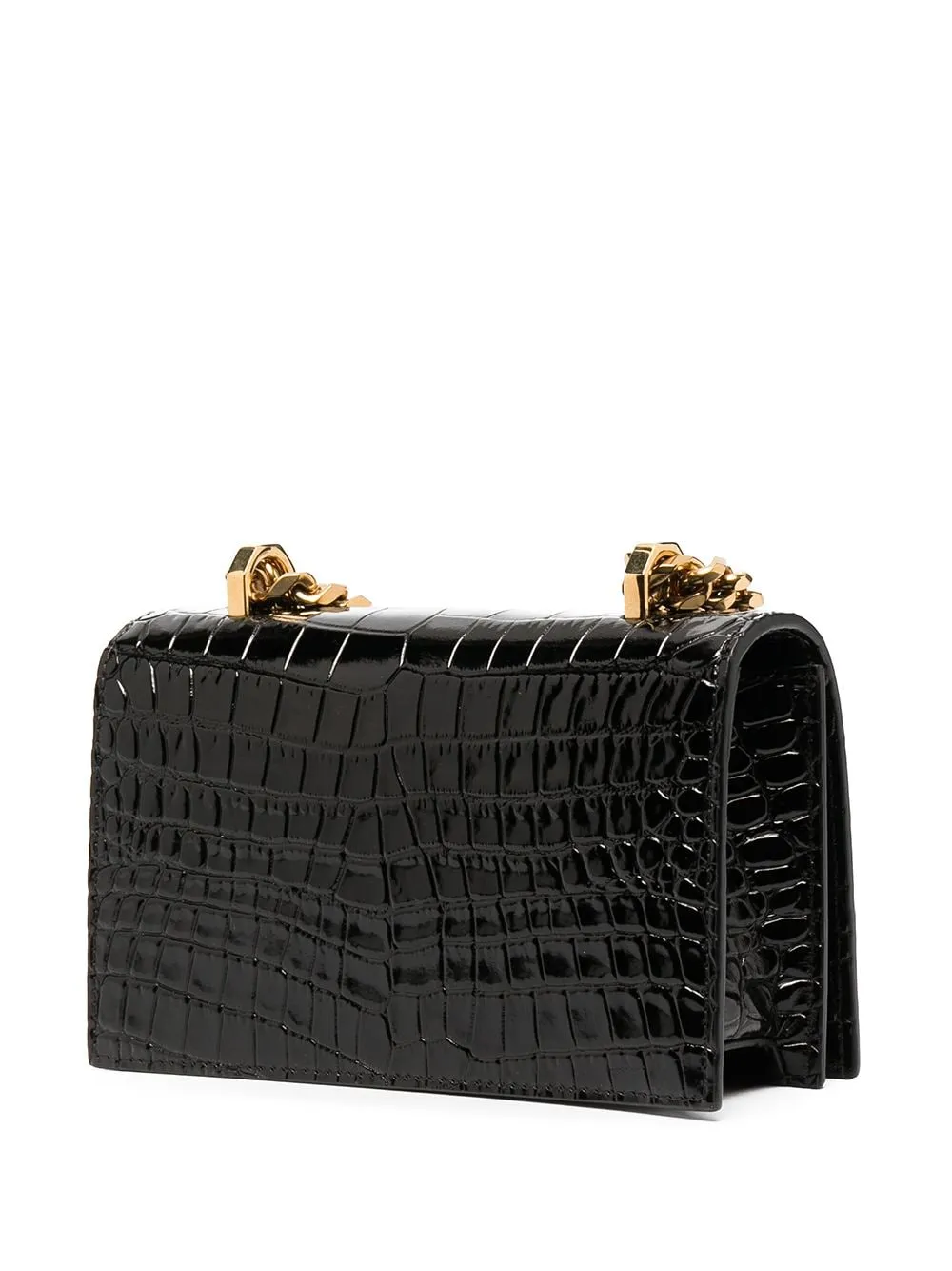 Alexander McQueen Black Calf Leather Jewelled Satchel