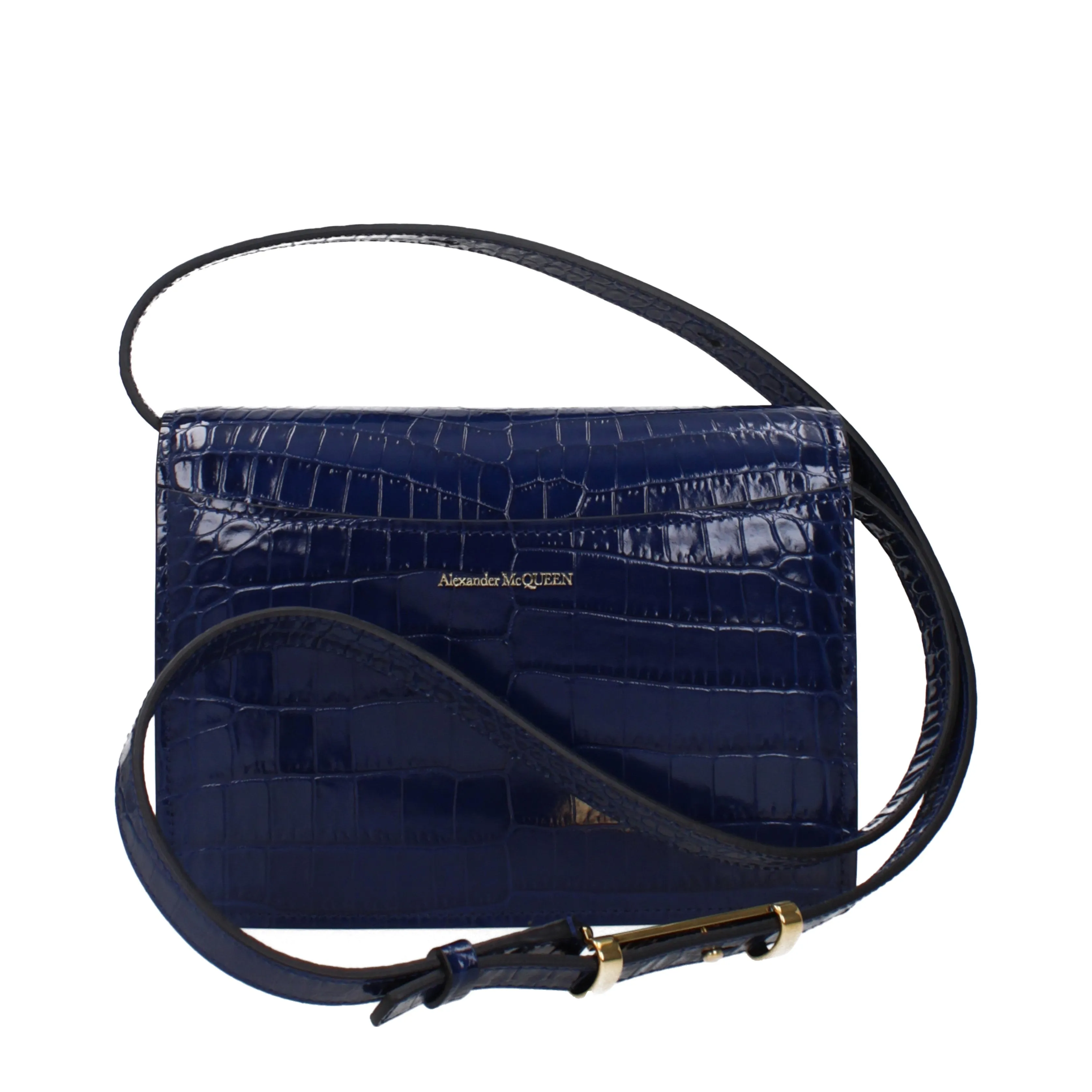 Alexander McQueen Shoulder Bags Women Leather Blue/Blue Navy