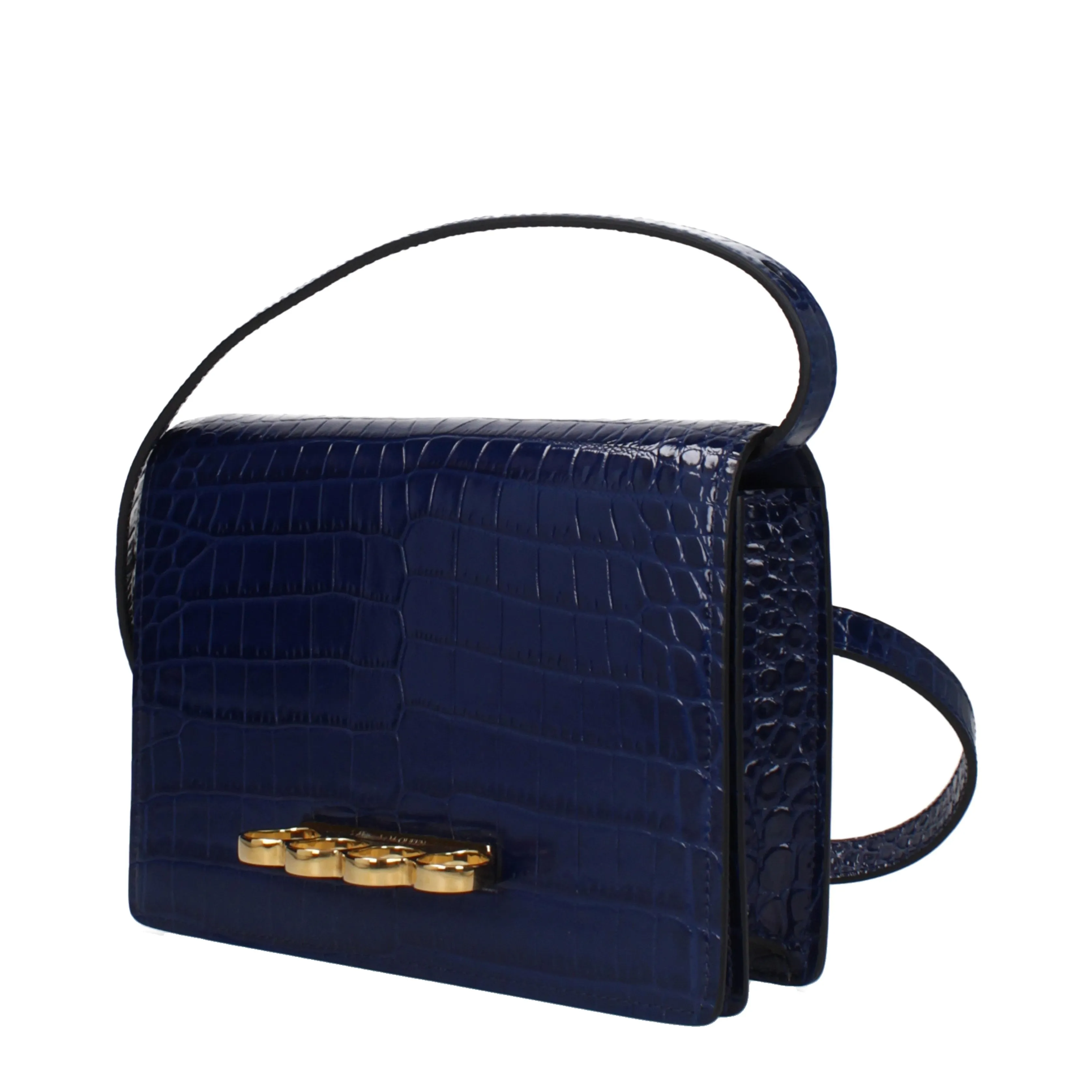 Alexander McQueen Shoulder Bags Women Leather Blue/Blue Navy