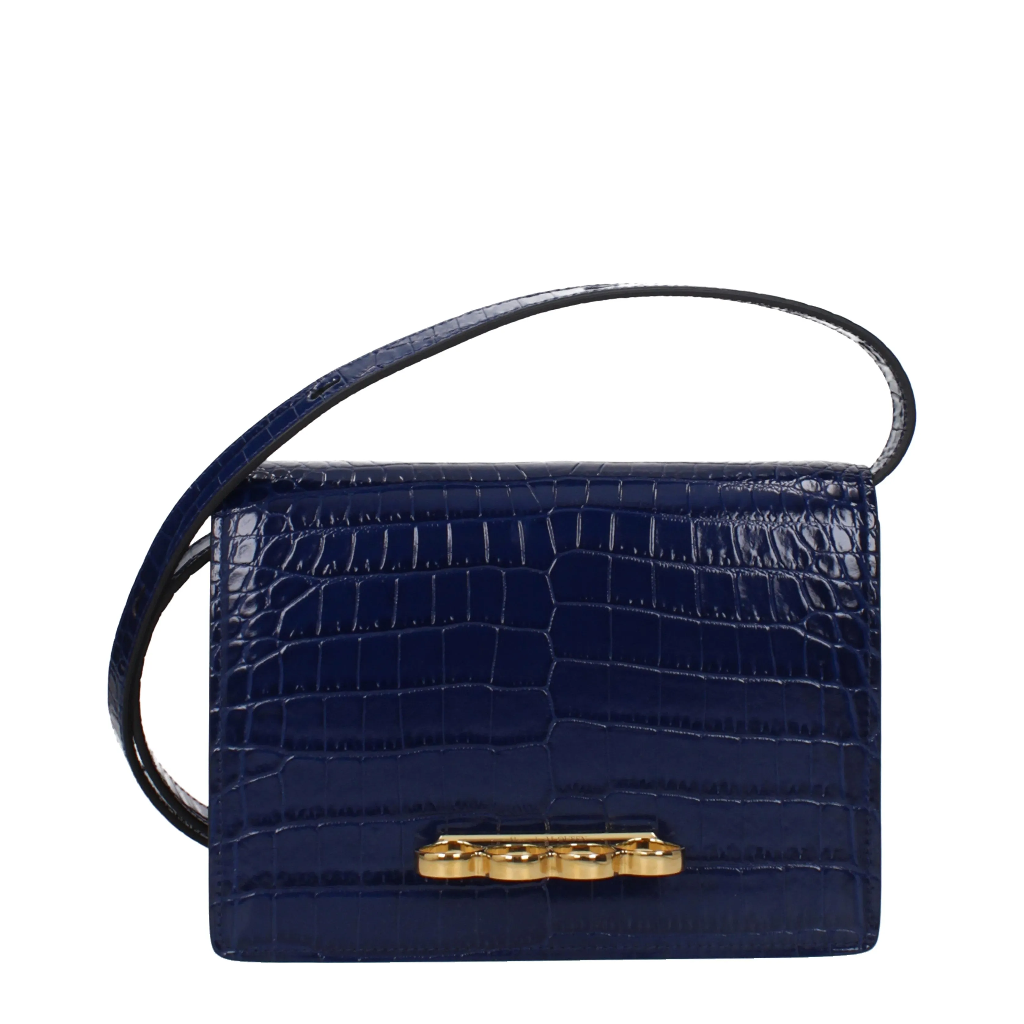 Alexander McQueen Shoulder Bags Women Leather Blue/Blue Navy