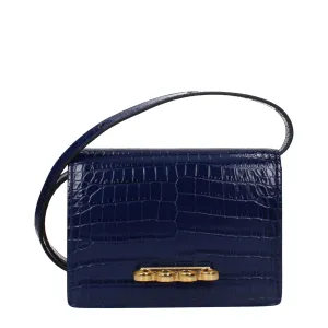 Alexander McQueen Shoulder Bags Women Leather Blue/Blue Navy
