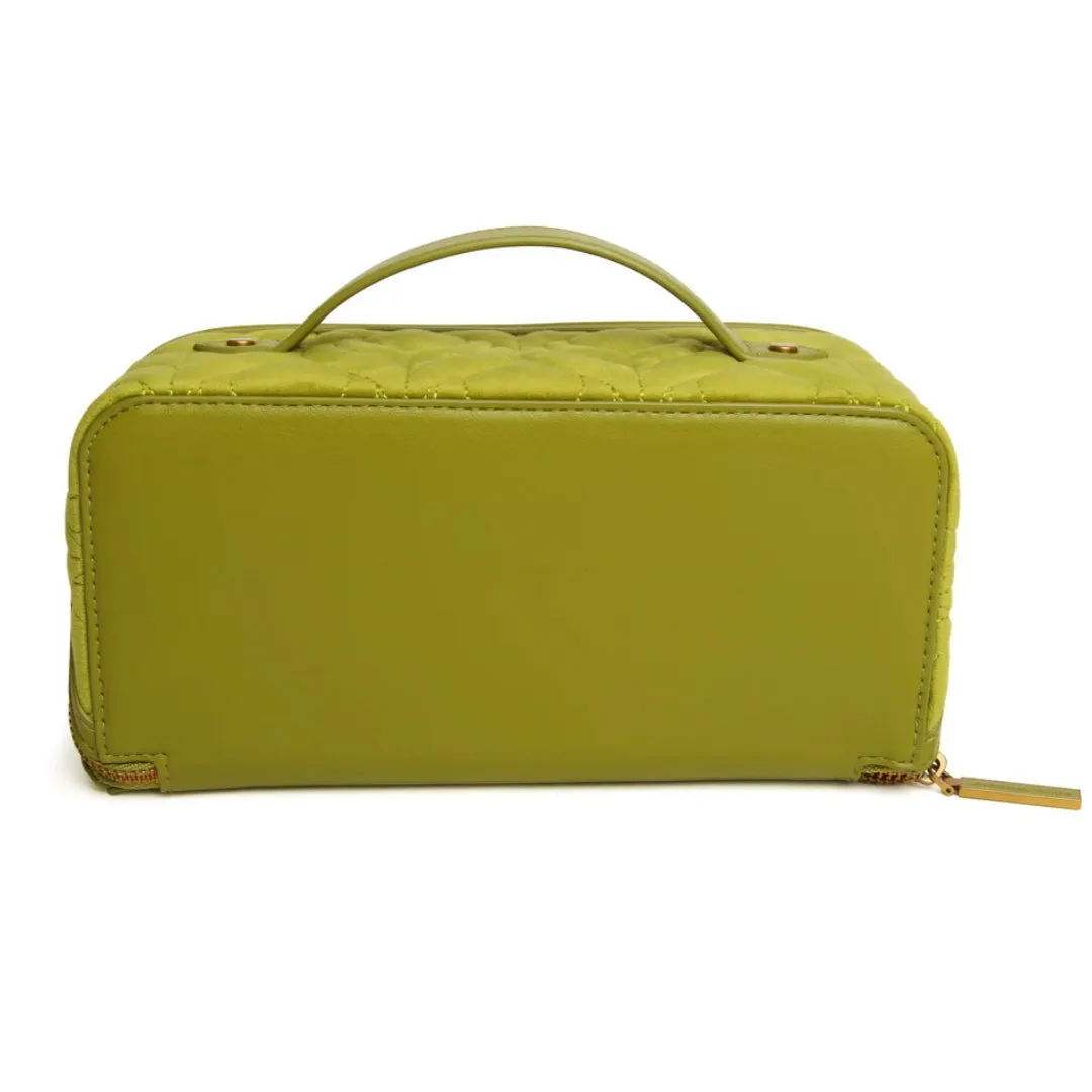 Alice Wheeler Lime Velvet Train Case