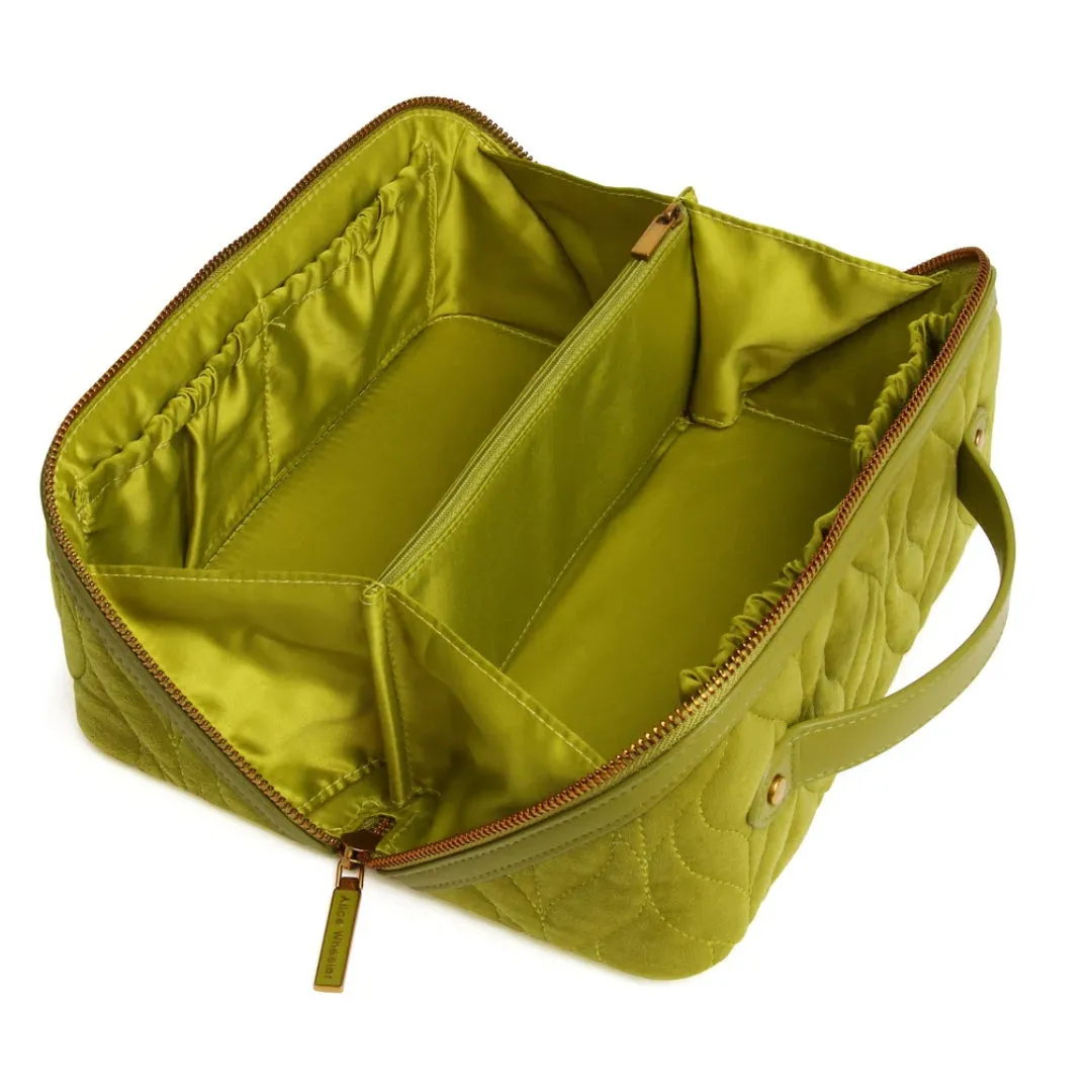 Alice Wheeler Lime Velvet Train Case