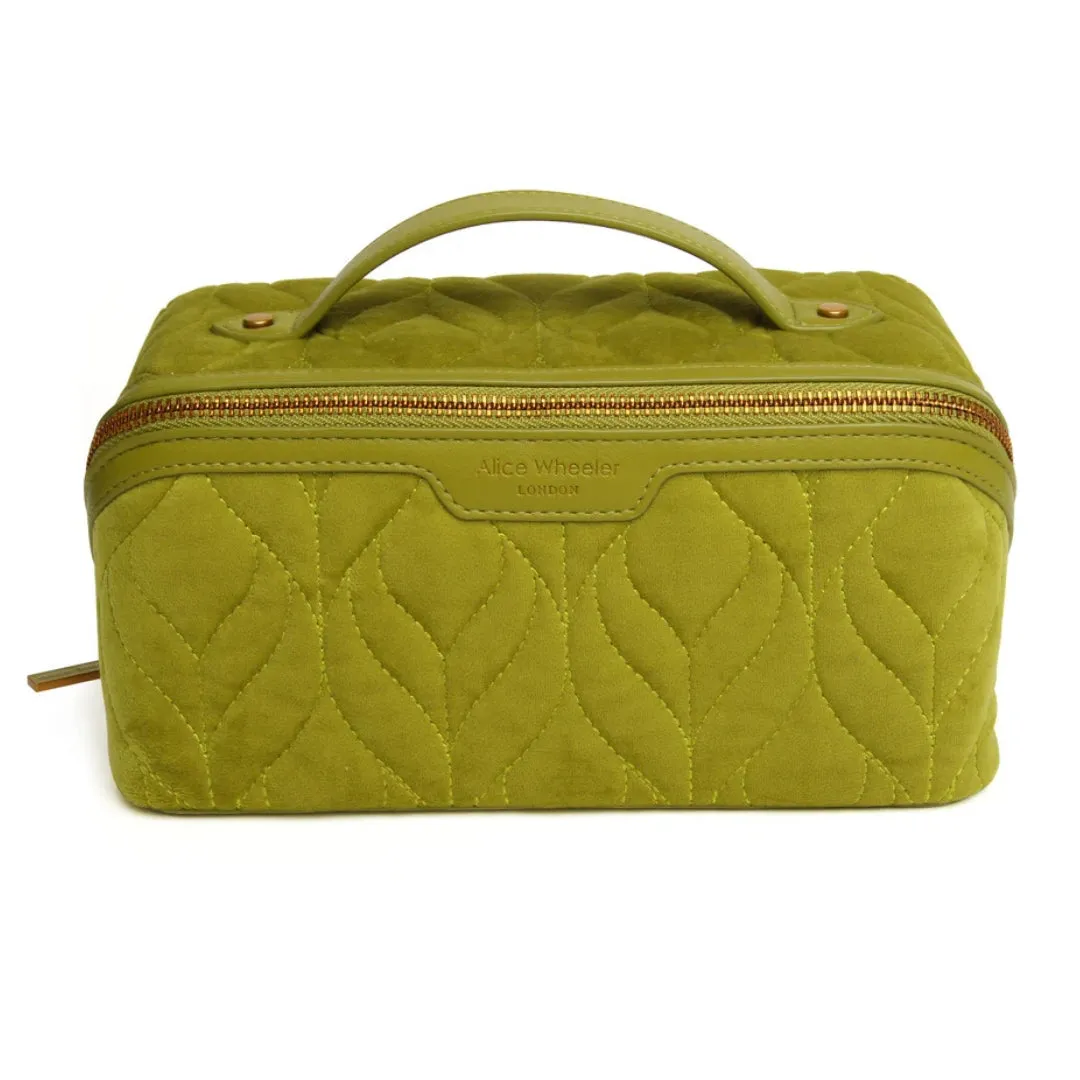 Alice Wheeler Lime Velvet Train Case
