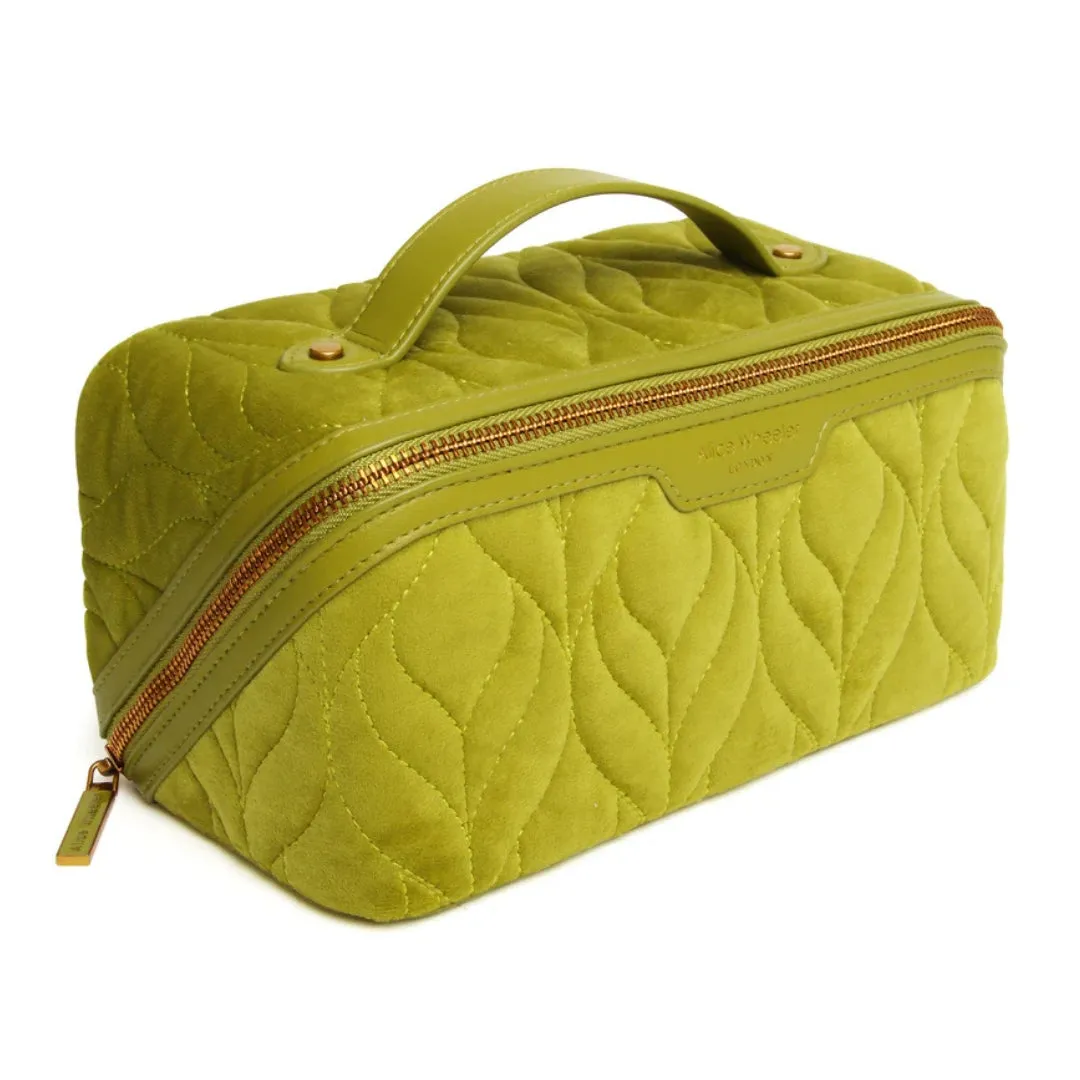 Alice Wheeler Lime Velvet Train Case