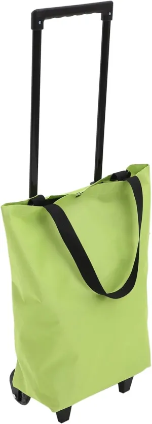Alipis Foldable Shopping Trolley with Wheels Portable Tote Bag for Groceries Retractable Handle Capacity Lightweight Collapsible Shopping Cart for Easy Transport and Storage