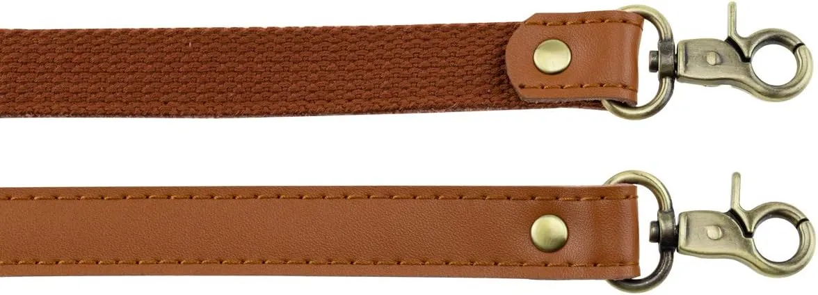 Allzedream Genuine Leather Purse Strap Sewing Canvas Replacement Handbag Shoulder Bag 2 Pcs