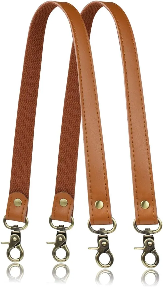 Allzedream Genuine Leather Purse Strap Sewing Canvas Replacement Handbag Shoulder Bag 2 Pcs
