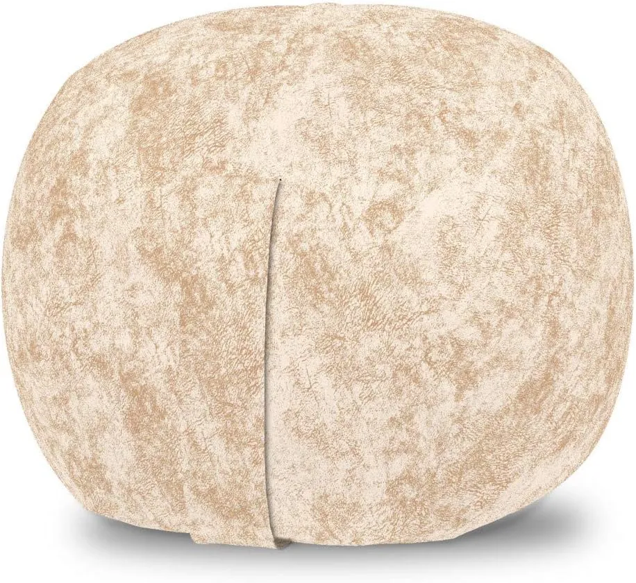 Ambesonne Faux Suede Storage Bag Chair, Digitally Printed Distressed Texture, Stuffed Animal Organizer Washable Bag Space Saver for Pillows Comforters, Cream, Small Size