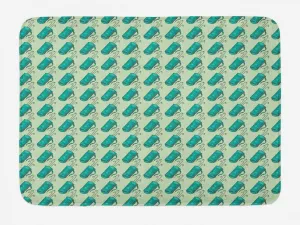Ambesonne Golf Bath Mat, Clubs in a Bag with Shoulder Straps Modern Sports Hobby Illustration, Plush Bathroom Decor Mat with Non Slip Backing, 30.2" x 20", Turquoise and Pale Green