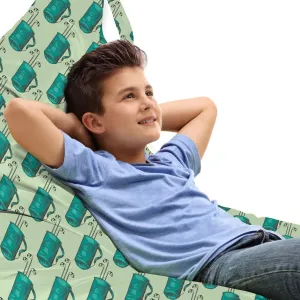 Ambesonne Golf Lounger Chair Bag, Clubs in a Bag with Shoulder Straps Modern Sports Hobby Illustration, High Capacity Storage with Handle Container, Lounger Size, Turquoise and Pale Green