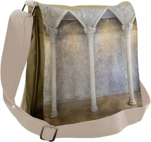 Ambesonne Pillar Messenger Bag, Antique Interior, Unisex Cross-body