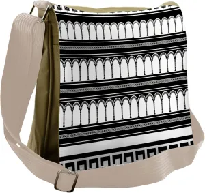 Ambesonne Retro Messenger Bag, Colosseum Arch Art, Unisex Cross-body