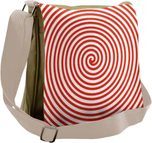 Ambesonne Spires Messenger Bag, Spiral Concentrate Line Art, Unisex Cross-body