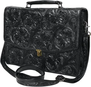 American Darling Briefcase Hand Tooled Genuine Leather Women Bag Western Handbag Purse