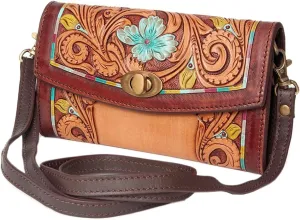 American Darling Hand Tooled Genuine Leather Women Bag Western Handbag Purse