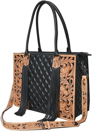 American Darling Tote Hand Tooled Genuine Leather Women Bag Western Handbag Purse