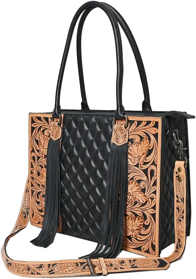 American Darling Tote Hand Tooled Genuine Leather Women Bag Western Handbag Purse