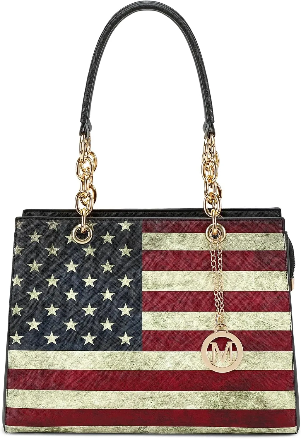 American Flag USA Stars and Stripes Patriotic Purses and Handbags for Women Leather Crossbody Bags Women's Tote Shoulder Bag