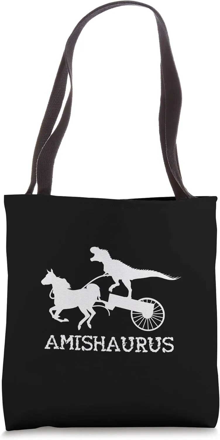 Amishaurus Dinasaur Rider Vehicle Horse Cariage Tote Bag