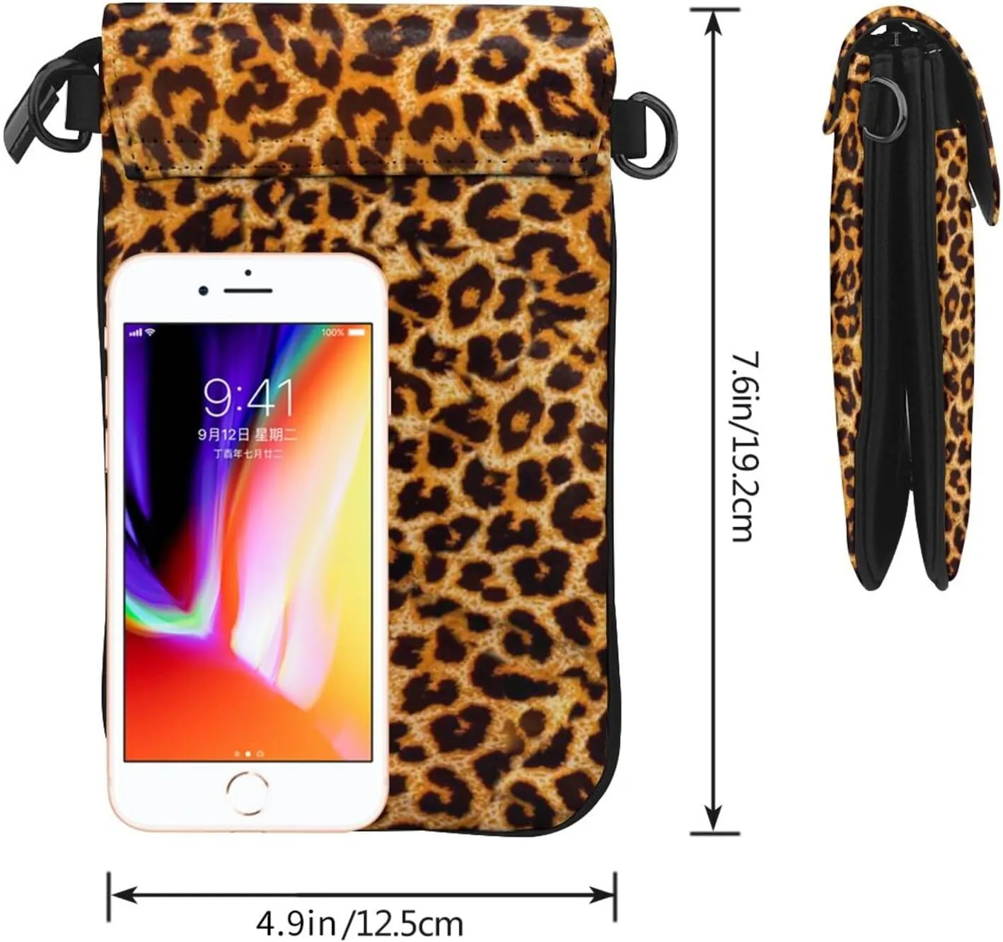 AMRANDOM Leather Small Crossbody Bags for Women Cell Phone Purse Wallet Adjustable Strap