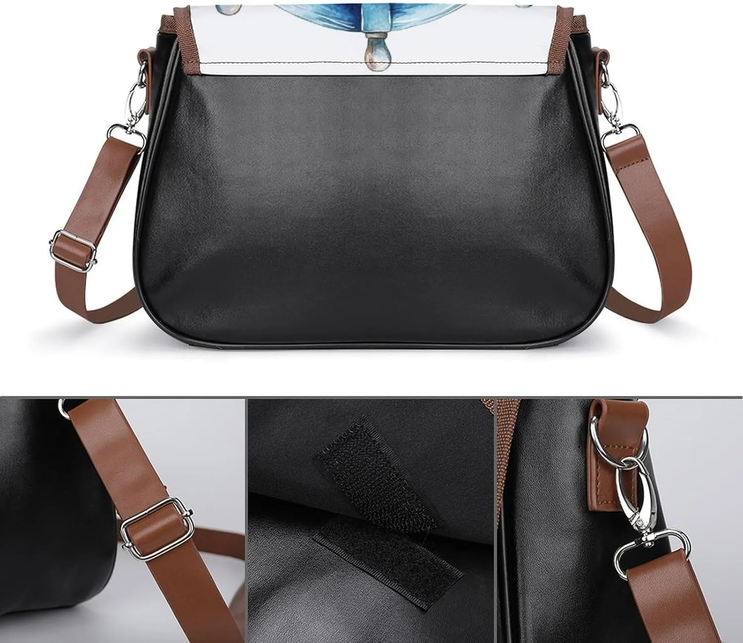 Ancient Compass Sign Crossbody Bag Leather Crossbody Bag