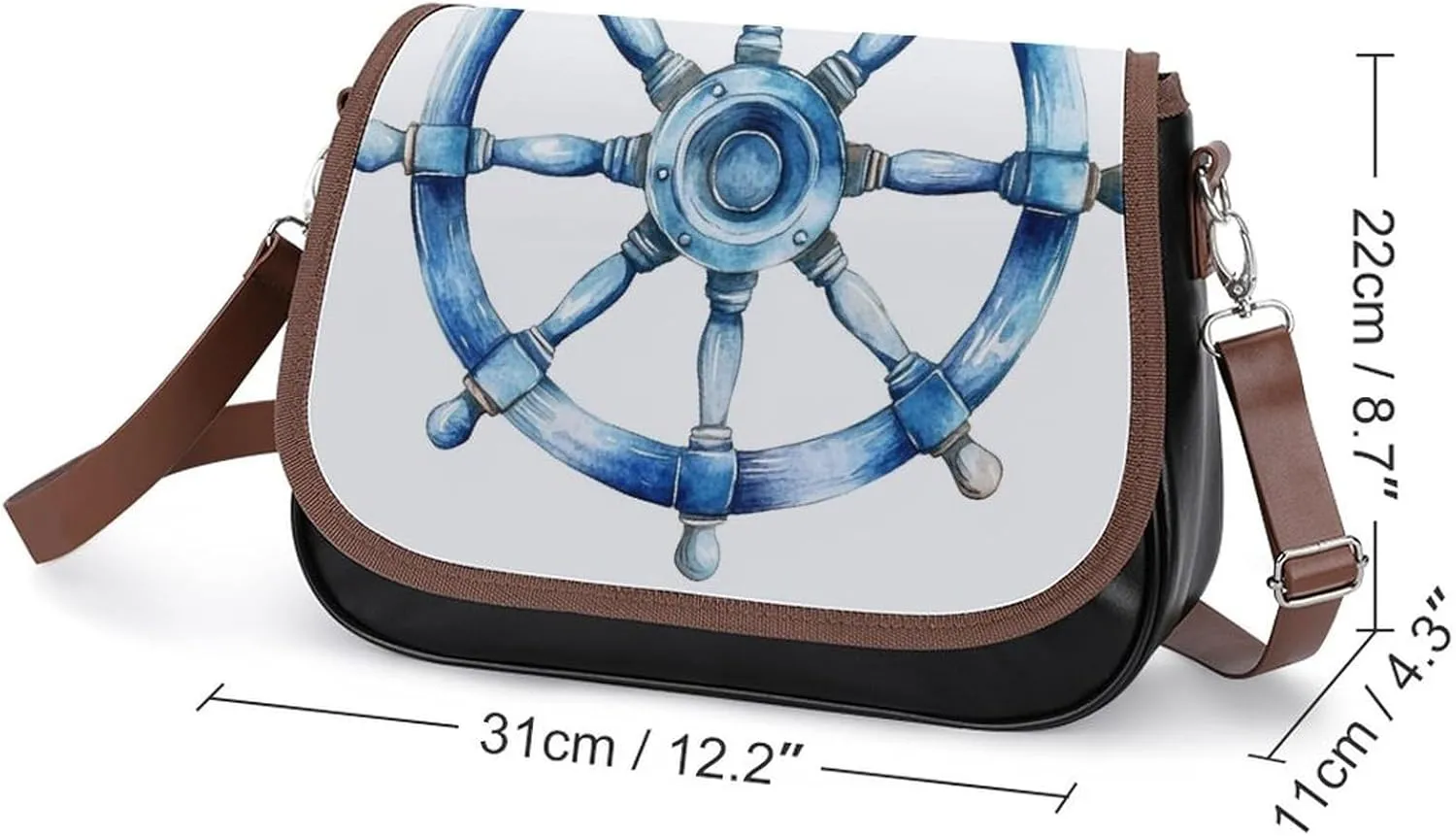 Ancient Compass Sign Crossbody Bag Leather Crossbody Bag