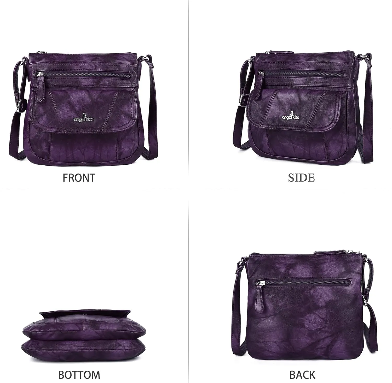 Angelkiss Small Womens Crossbody Bag Leather Shoulder Purse for Women Hobo Bag with Adjustable Shoulder Strap