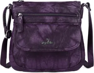 Angelkiss Small Womens Crossbody Bag Leather Shoulder Purse for Women Hobo Bag with Adjustable Shoulder Strap