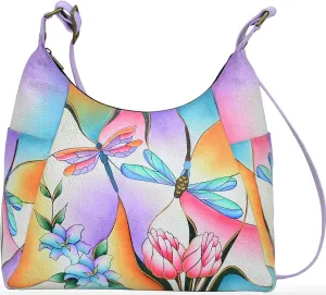 Anna By Anuschka Handpainted Large Multi Pocket Hobo