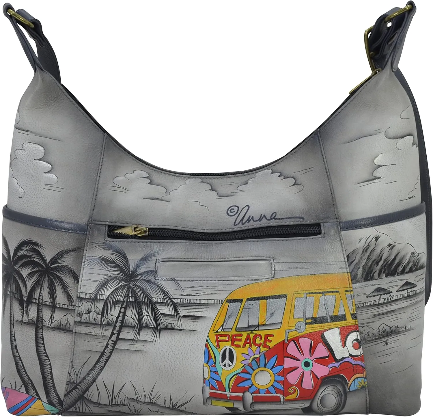 Anna by Anuschka Women's Leather Large Shoulder Hobo