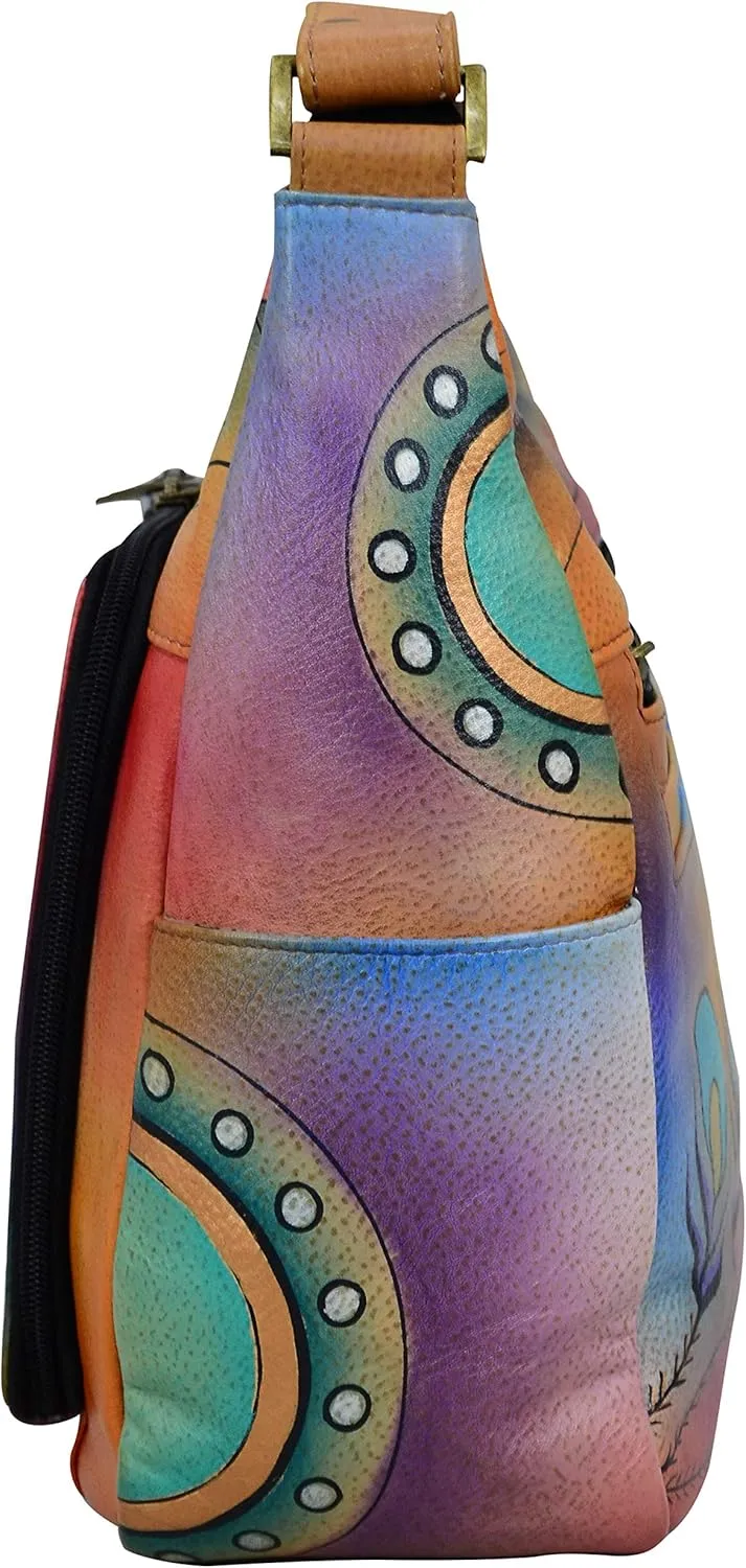 Anna by Anuschka Womens Zip-top Multi-compartment Tall Organizer Genuine Leather