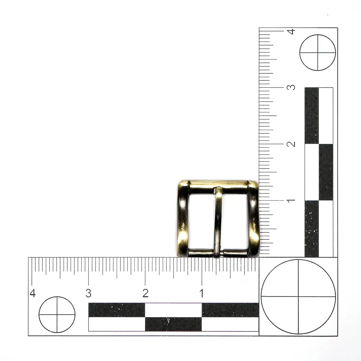 Antique Brass Heel Bar Buckle 1 Inch