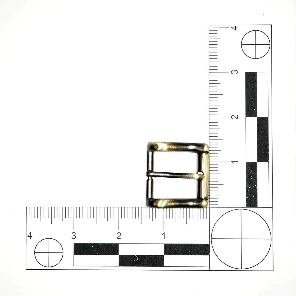Antique Brass Heel Bar Buckle 1 Inch