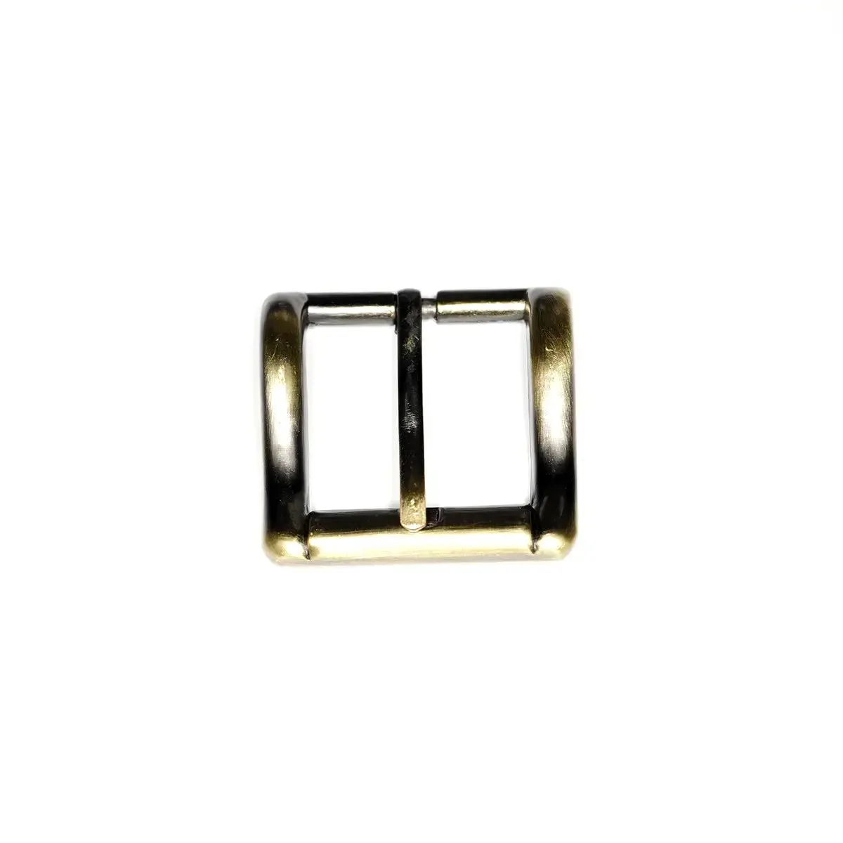 Antique Brass Heel Bar Buckle 1 Inch