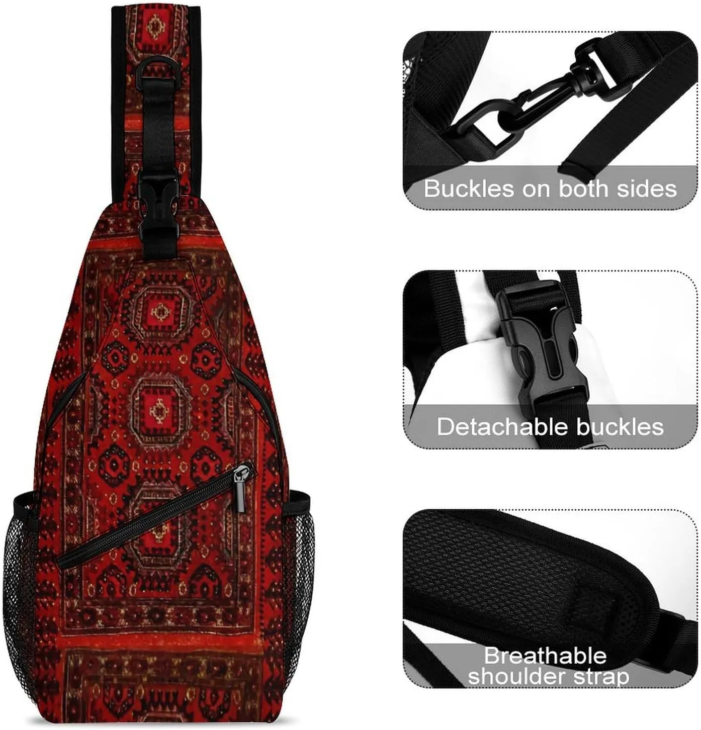 Antique Oriental A Spacious And Large Capacity Portable Adjustable Chest Bag