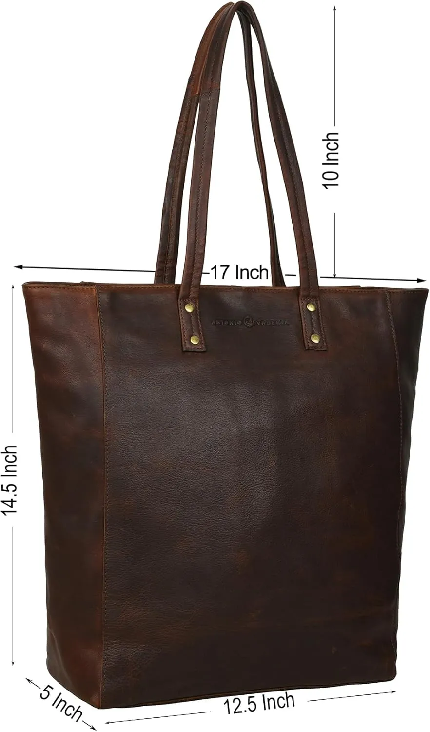 ANTONIO VALERIA Ava Leather Tote/Top Handle Shoulder Bag for Women