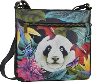 Anuschka Women’s Original Hand-Painted Leather Expandable Travel Crossbody